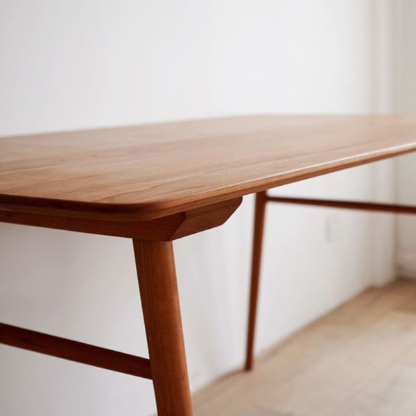 Mesa de comedor rectangular colección de comedor de madera sólida estilo sencillo con 4 pies