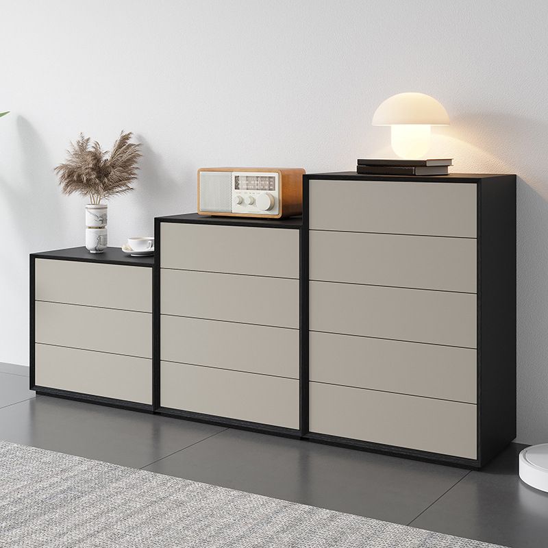 Contemporary Wood Double Dresser Horizontal Storage Chest Dresser for Bedroom