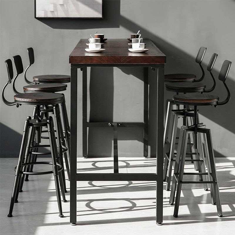 Solid Wood Pub Table Bar Height Industrial Bar Table for Indoor