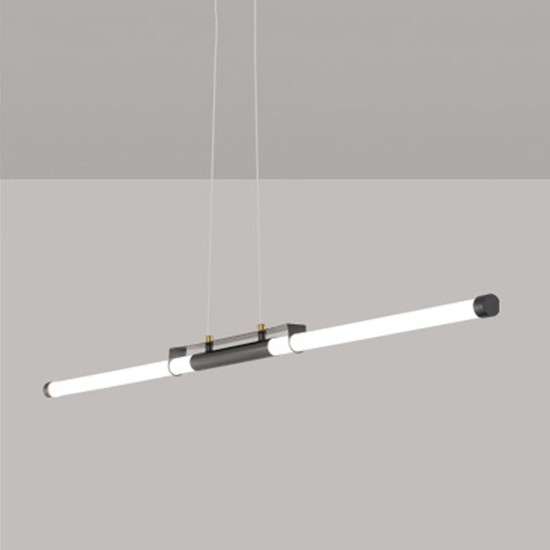 2-Light Linear Island Pendant Lighting Modern Metal Island Light Fixtures
