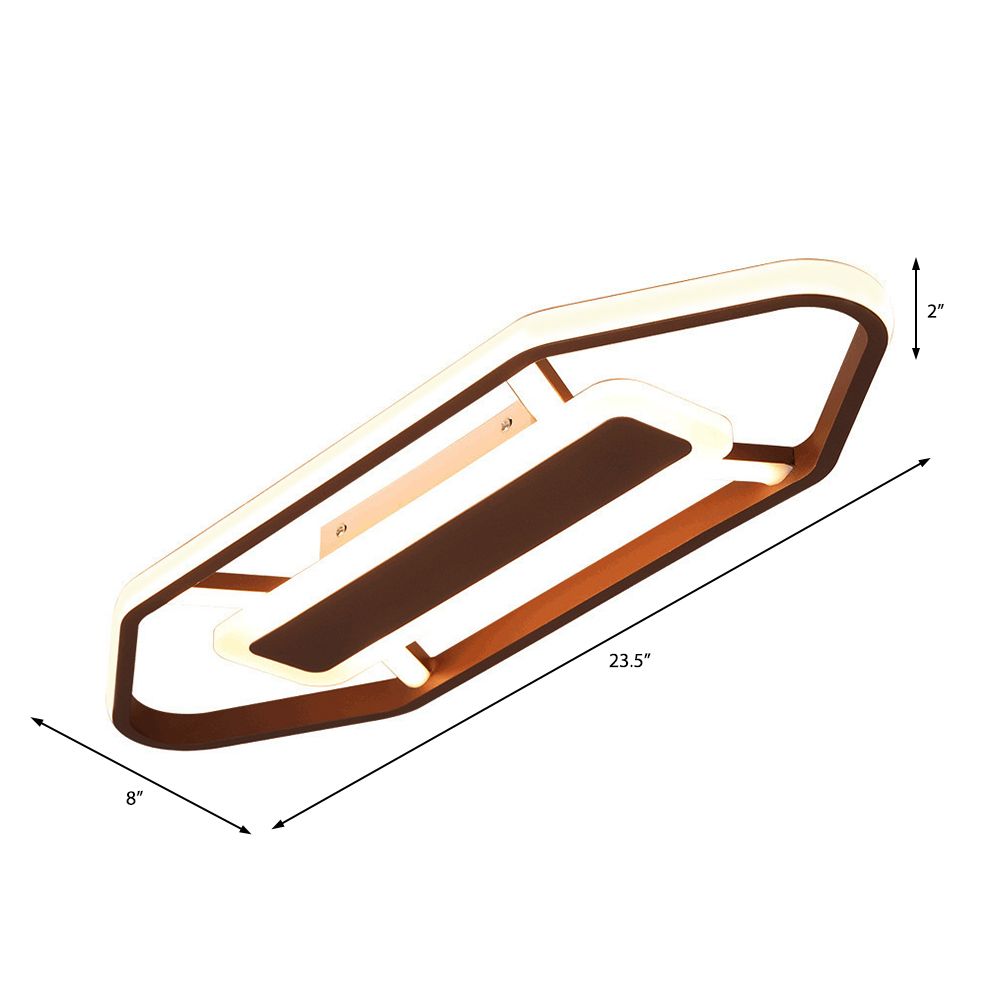 Lampada da incasso lineare da 23,5"/31,5"/39" W in ferro nordico con illuminazione a incasso per camera da letto a luce calda/bianca