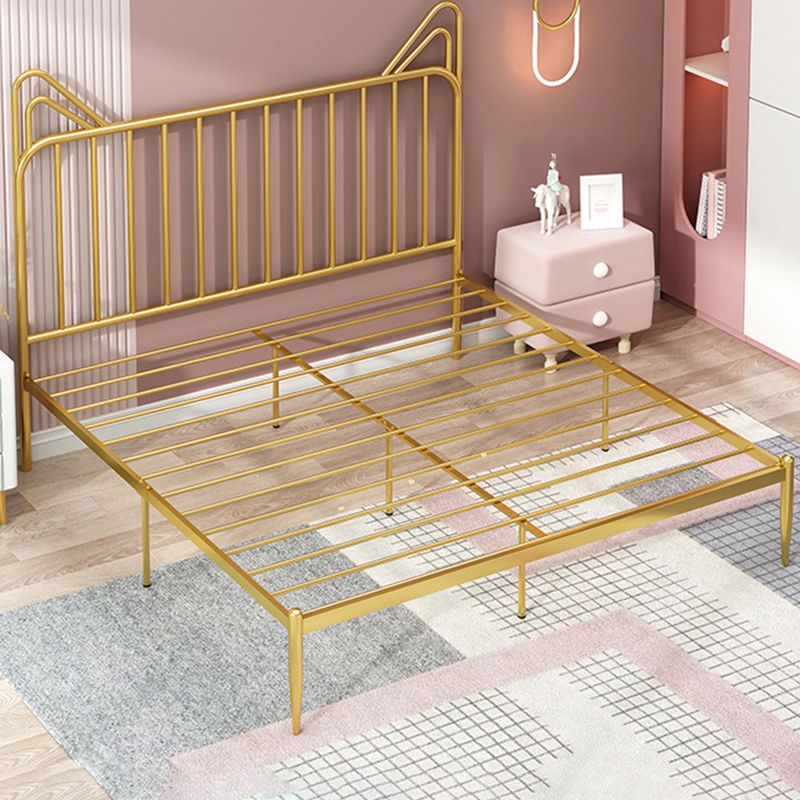 Glam Open-Frame Bed with Rectangle Headboard Metal Frame Bed