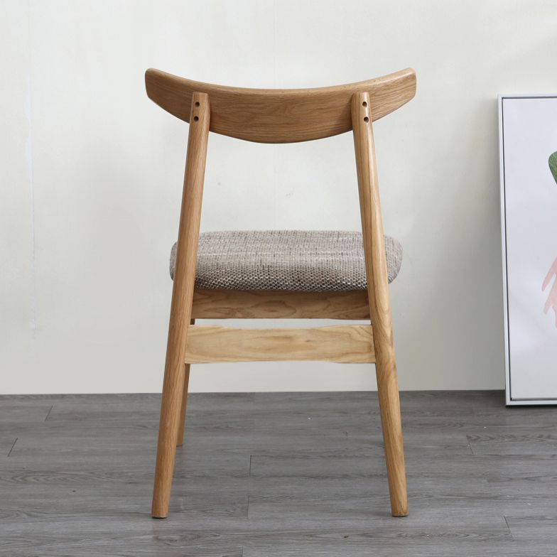 Chaise latéral de chaise latéral ouverte en chêne blanc de couleur blanche Scandinave avec jambes naturelles