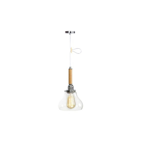 Globe/Cone/Small Bell Pendant Lighting Vintage Clear Glass 1 Licht Roségoud/Chrome hangende lamp met verstelbaar koord