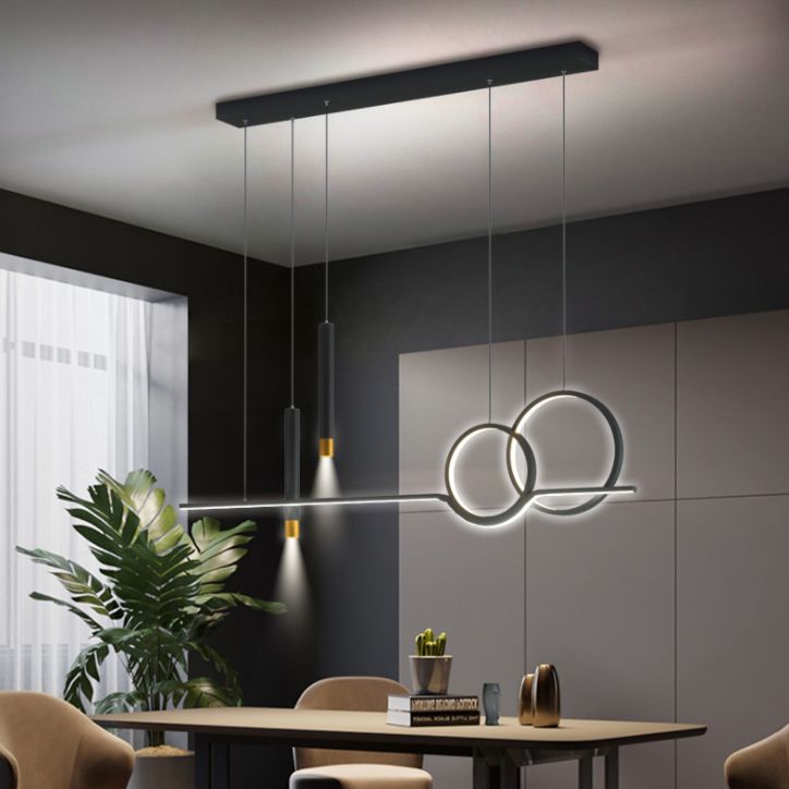 Moderna lampada appesa a sospensione a pendente a led lineare creativa con ombra acrilica