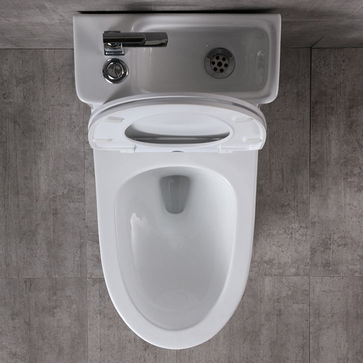 Contemporary Flush Toilet Floor Mount One-Piece Toilet Porcelain Urine Toilet