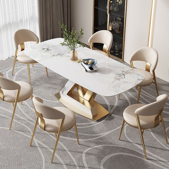 Glam Upholstered Dining Chairs Faux Leather Kitchen Dining Chair