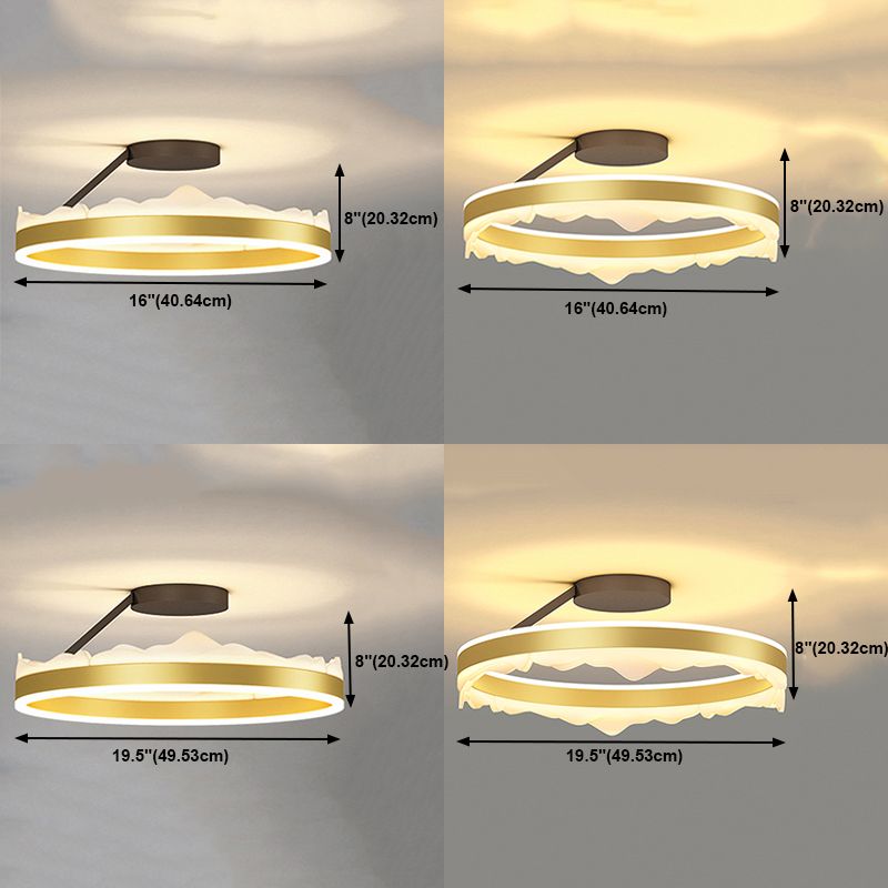 Contemporary Circle Flush Light Fixture Metal 1 Light Flushmount Lighting
