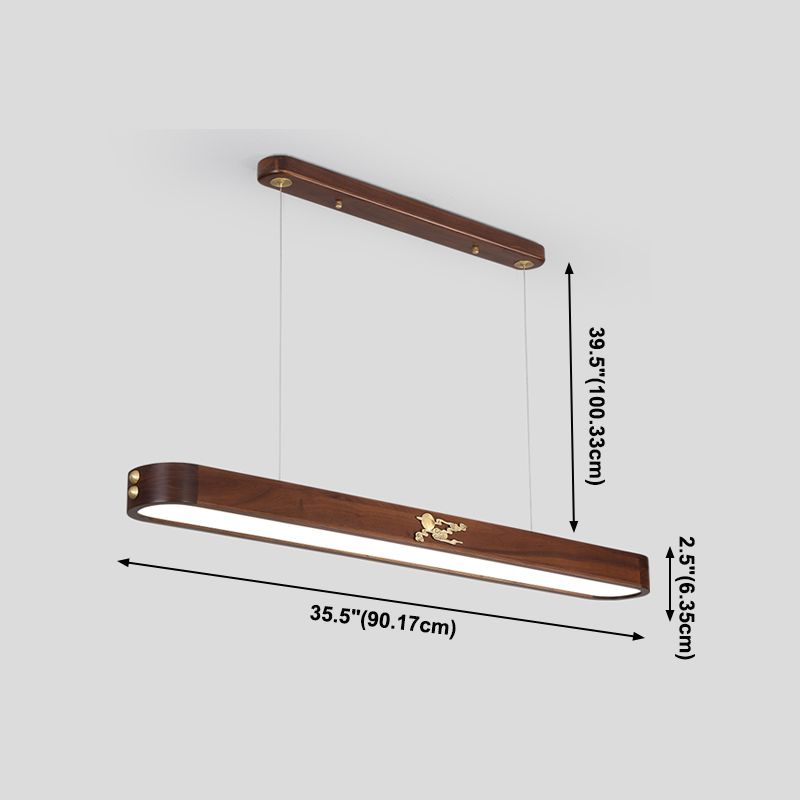 Luz de techo de isla geométrica de cocina moderna de madera ligera de madera ligera