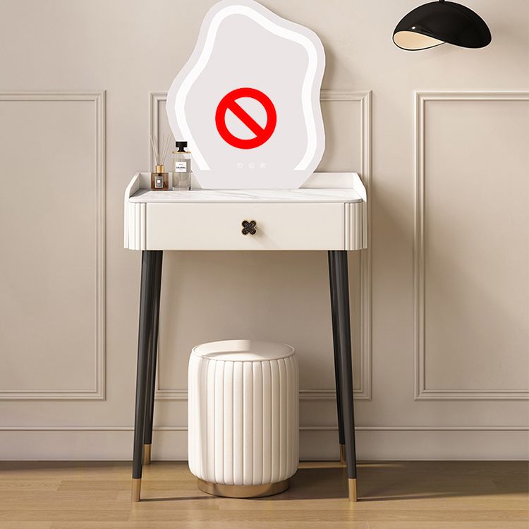 Modern Style Dressing Table Stone Top Vanity Set with Storage Drawers