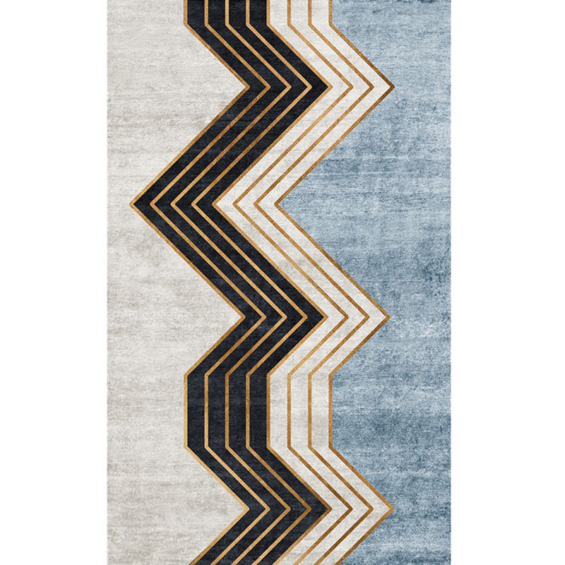 Trendy Home Decor Rug Multi-Color Geometric Area Carpet Polypropylene Anti-Slip Pet Friendly Rug