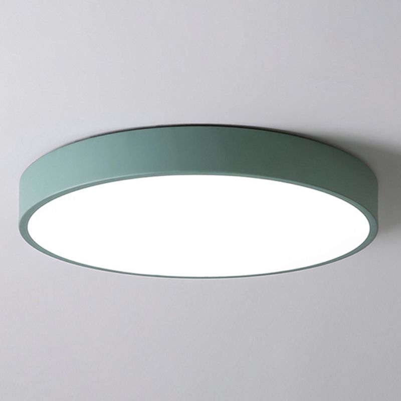 Plafonnier LED de forme ronde en fer moderne, 1 lumière, montage encastré pour chambre à coucher et étude