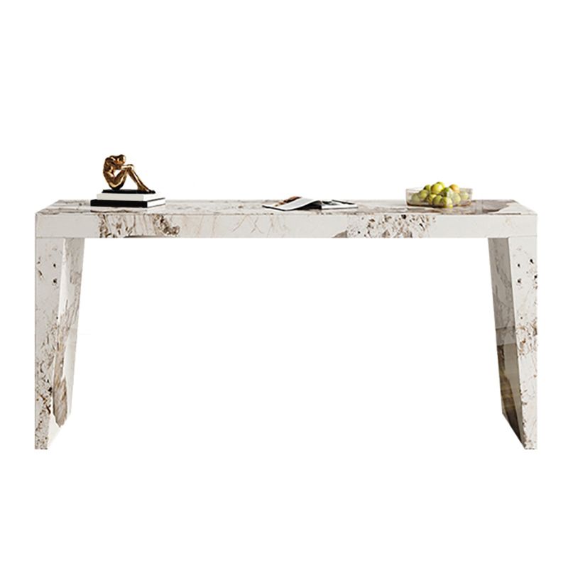 Modern Style Rectangle Bar Table Stone Fixed Bistro Bar Desk for Living Room