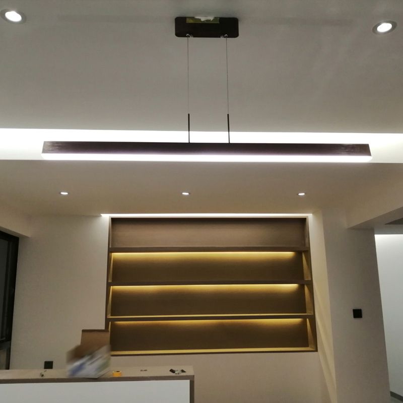 Modern Linear Shape Pendant Lighting Fixture Metal 1 Light Island Pendant Light