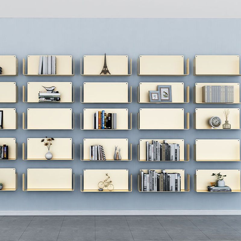 1 Shelf Closed Back Bookshelf Glam Metal Floating Horizontal Bookcase