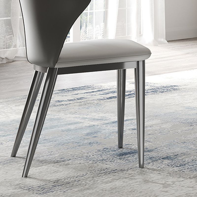Kitchen Contemporary Side Chair Gray Legs Wingback Dining Chair