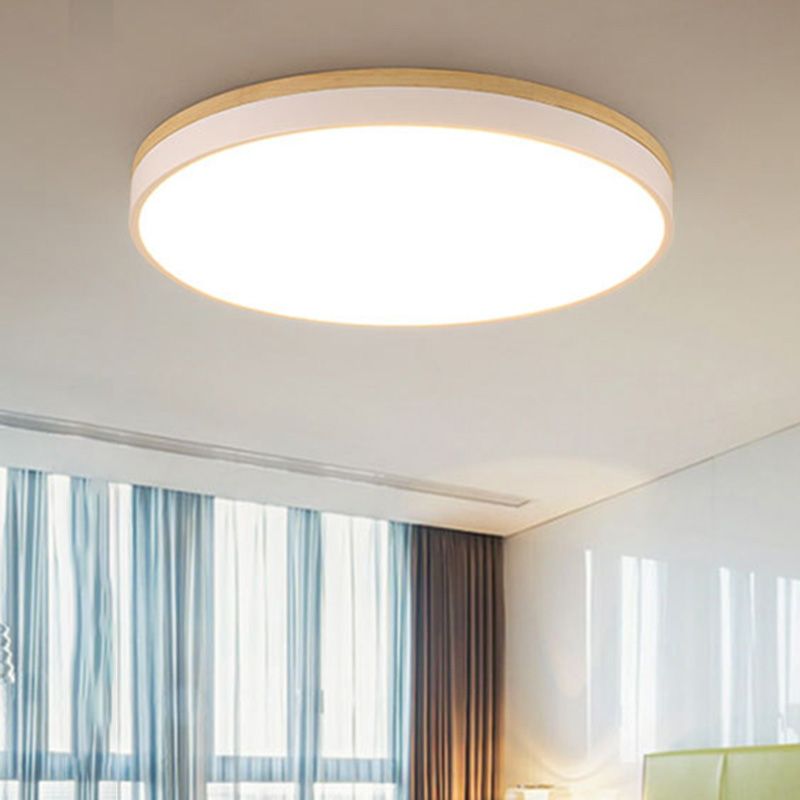 Einfachheit Moderne Holz Deckenmontage Leuchte mit Acryl Schatten für Wohnzimmer