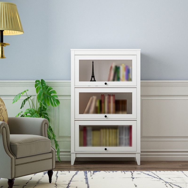 Manufactured Wood Standard Bookcase Vertical Bookcase with Glass Doors