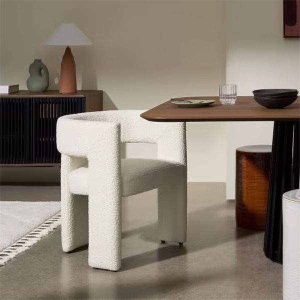Modern Style Arm Chair Wood Open Back Dining Accent Chair for Home