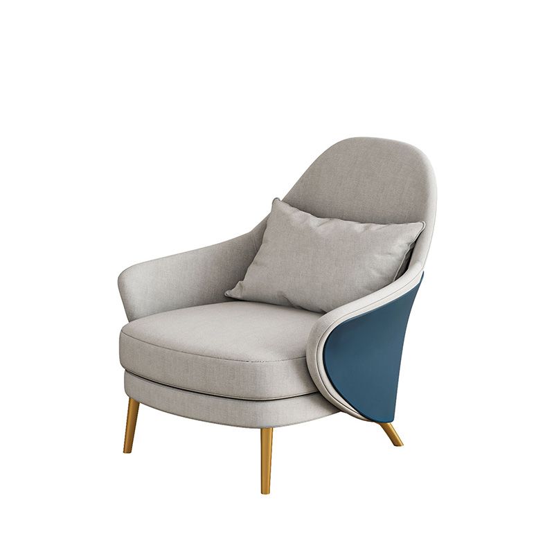 Tuxedo Arm Sofa Linen and Faux Leather Seating for Bonus Room