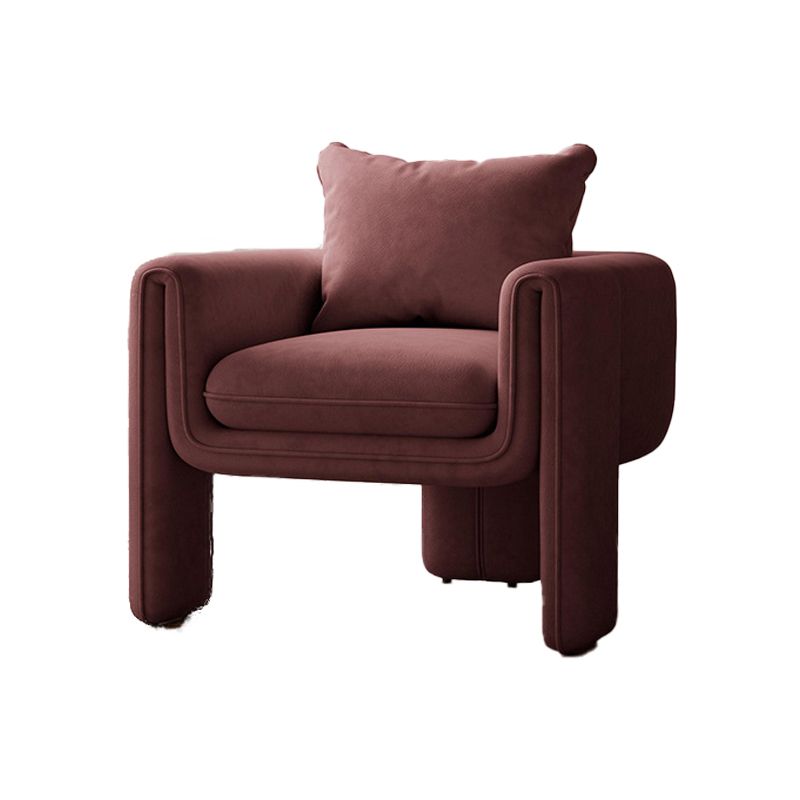 Modern Living Room Accent Armchair Round Arms Sled Arm Chair