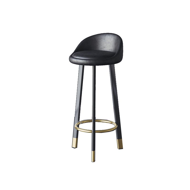 Glam Metal Barstool Fabric Counter Stool in Matte Finish for Home