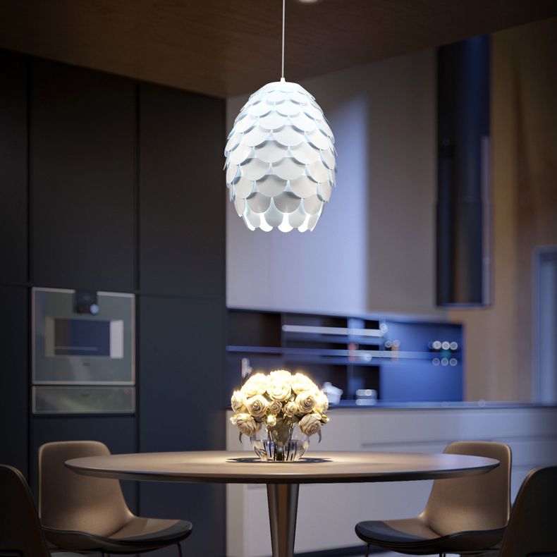 Lámpara de suspensión de techo de piña estilo acrílico blanco acrívico accesorio de luz colgante
