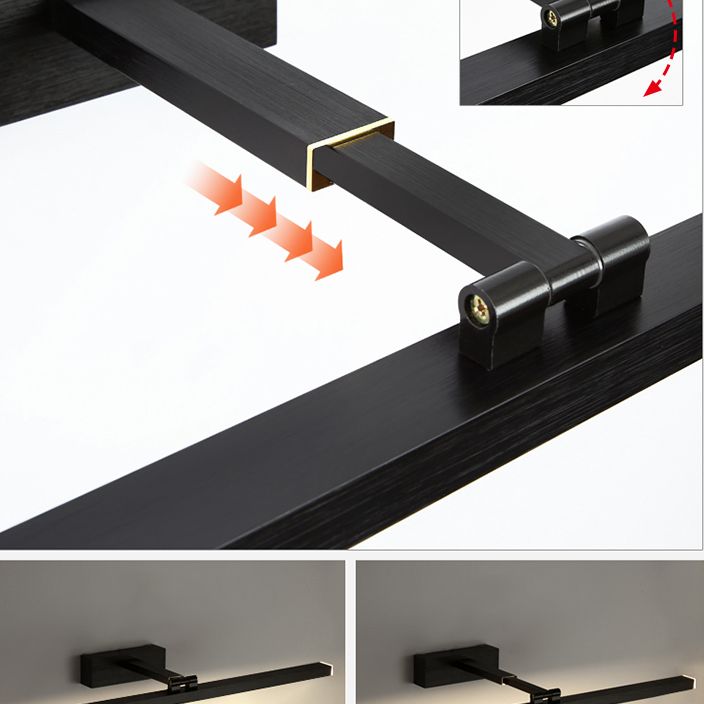 Lineaire SCONCE LICTE FICTURE Hedendaags aluminium LED Badkamer Wandlamp in het zwart