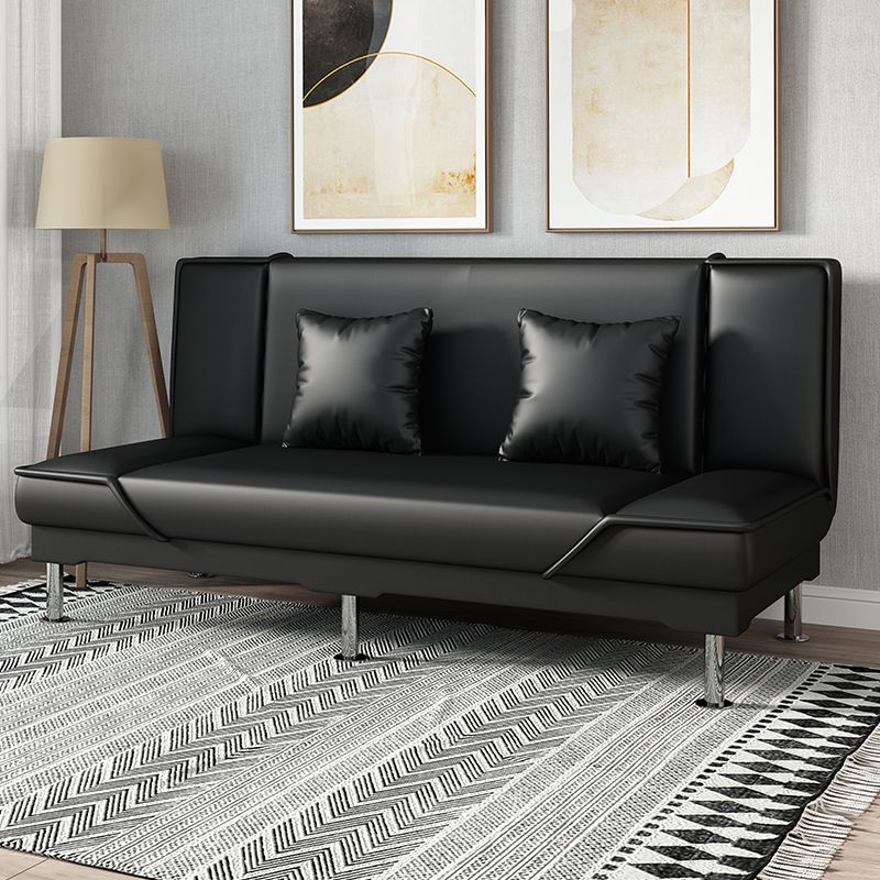 Armless Settee with Cotton Blend 19.68" W Convertible Sleeper Sofa for Living Room