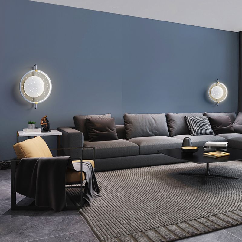 Luz de pared LED creativa estilo moderno de luz redonda de luz para dormitorio