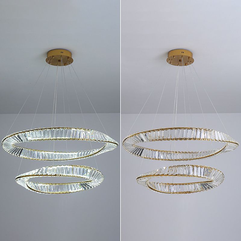 Klarer kristallrund Kronleuchterleuchte Moderne Stil Anhängerbeleuchtung