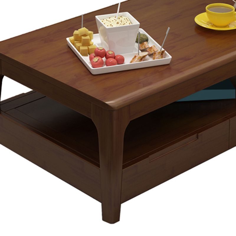 Rectangular/square 4 Legs Base Solid Wood Table Nordic Style Coffee Table