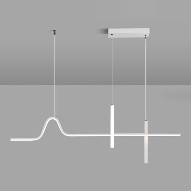 Modern White 3-Light Kitchen Island Lighting LED Ceiling Light for Bedroom