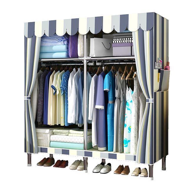 Contemporary Style Wardrobe Armoire Wood Armoire with Clothes Rail for Bedroom