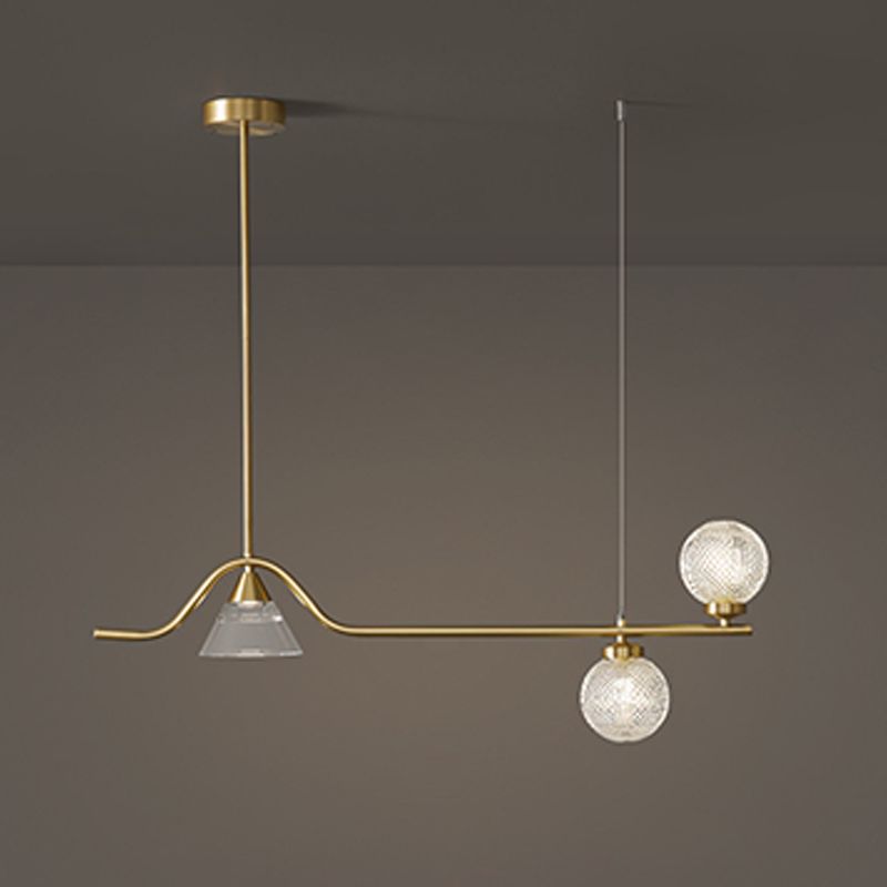 Black/Golden Kitchen Island Lighting Glass Ceiling Light for Living Room