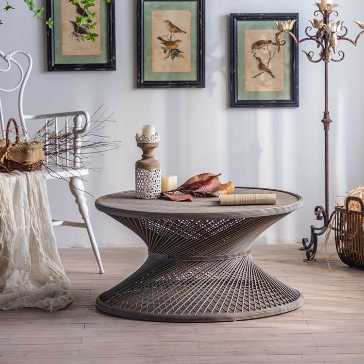 French Country Style Wooden Side End Table Pedestal Round Sofa Side Accent Table