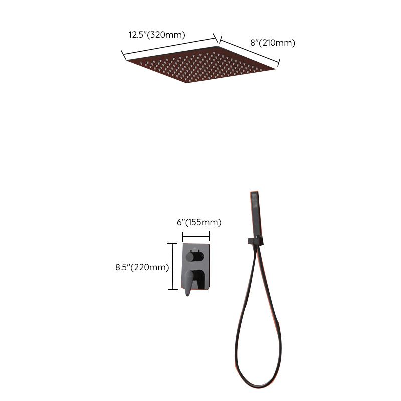 Modern Style Shower System Spot Resist Copper Wall Mounted Shower System