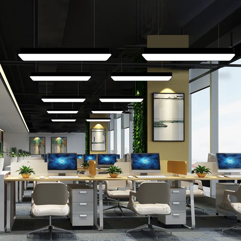 Contemporary Simple Style Rectangle Shaped Led Pendant Decorative Lights for Office