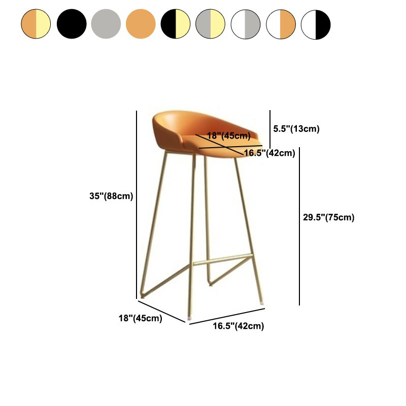 Faux Leather Armless Counter Stool Industrial Low Back Bar Stool