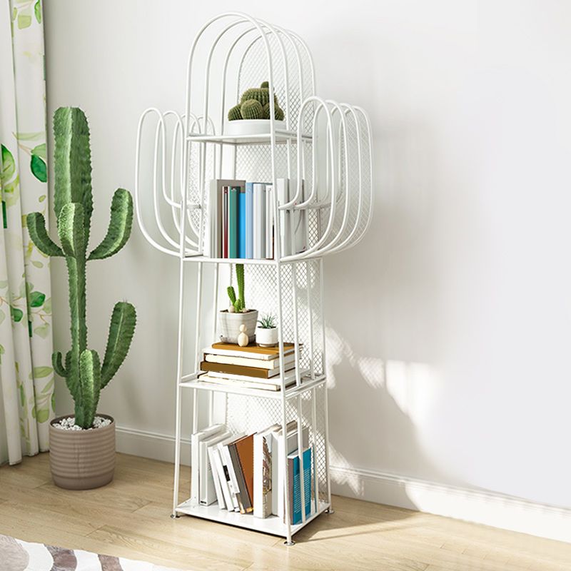 16.5"L Scandinavian Style Metal Bookshelf Closed Back Shelf Bookcase for Study Room
