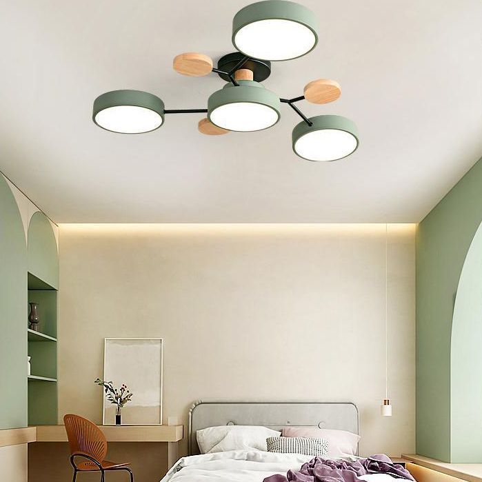 Orde circolare soggiorno LED LED SEMI FLUSH MONTO MODERNO ACRILICO LUCE