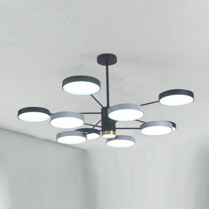 Metal Circles Pendant Lighting Fixture Minimalist Style LED Chandelier Lighting