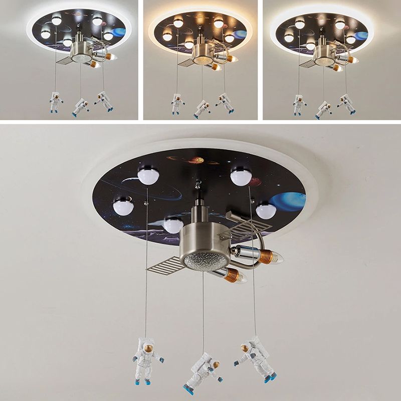 Art Deco metalen inbouwlamp Cartoon Spaceman inbouwspot voor kinderkamer