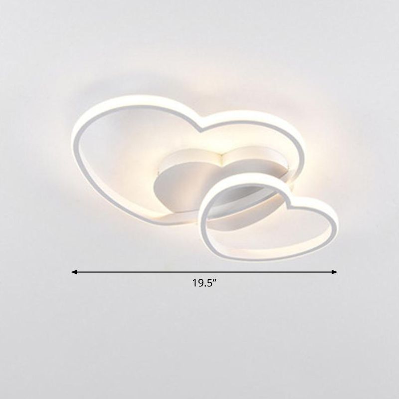 Dubbele hartvormige plafondlamp Romantisch minimalistisch metalen slaapkamer inbouw led-licht