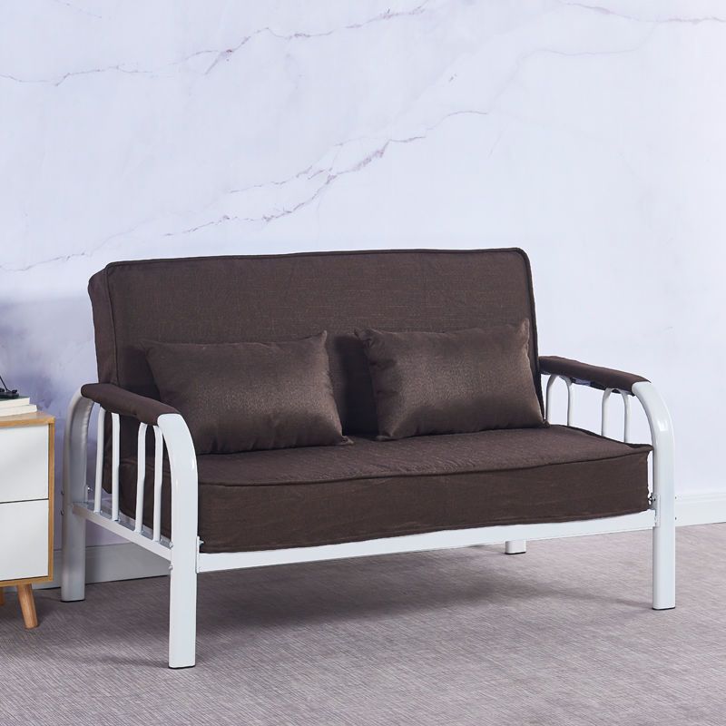 Linen Contemporary Square Arm Sleeper Sofa Washable Convertible Sofa