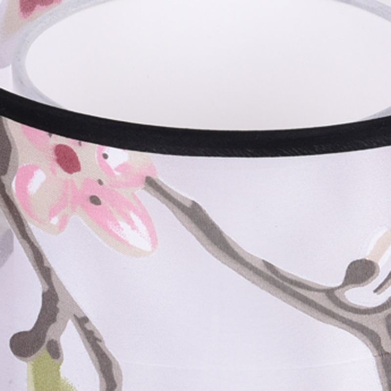 Plafonnier encastré de 8 pouces de large, plafonnier de style asiatique avec abat-jour en tissu pour le salon