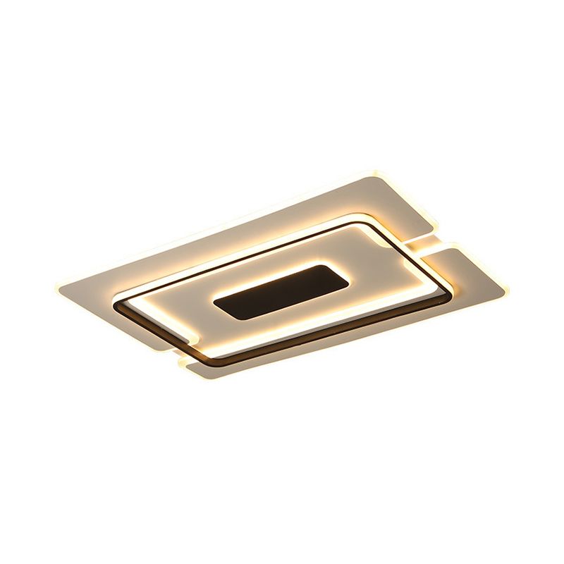 Lampada da soffitto a superficie rettangolare sottile, modernismo, in acrilico, per soggiorno, lampada da incasso a LED in bianco-nero