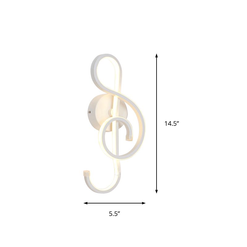 Lámpara de pared de pared de dormitorio en forma de ritmo en forma de ritmo Lámpara de pared LED acrílica en blanco/negro, luz neutra/cálida/blanca