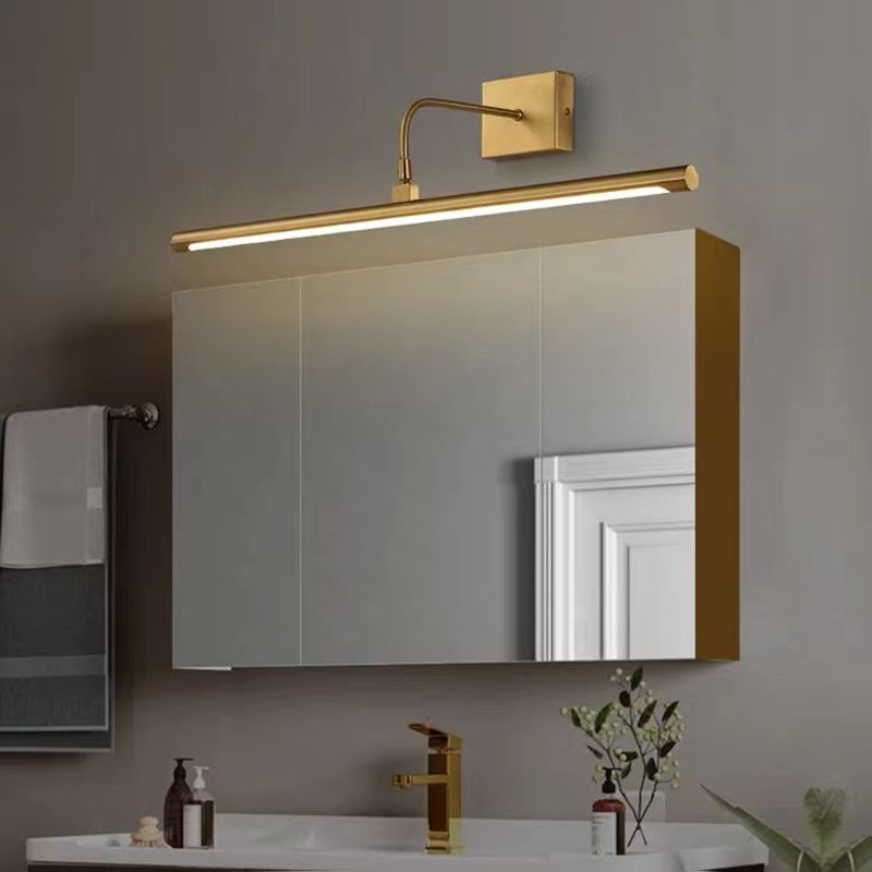 1-Light Linear Wall Sconces Modern Metal Wall Sconce Lights in Gold for Bathroom