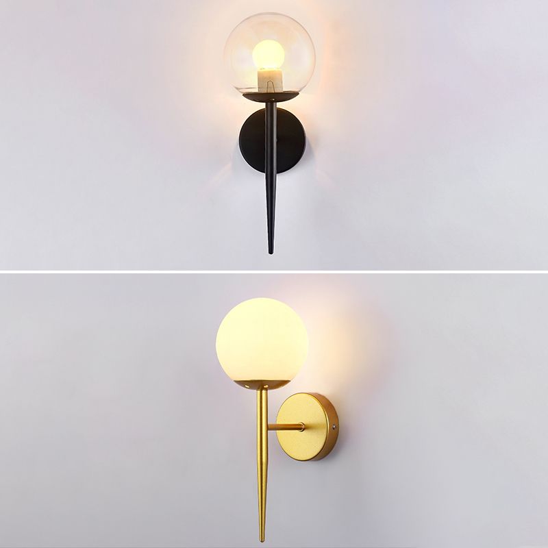 Retro Simple Industrial Style Sphere Wall Mount Lighting Glass Wall Mounted Lighting for Living Room